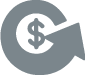 dollar sign in rotating arrow icon